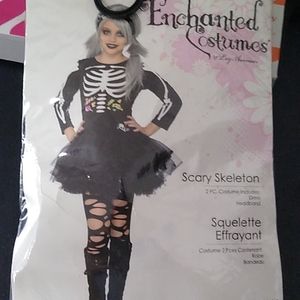 Girls Halloween costume scary skeleton